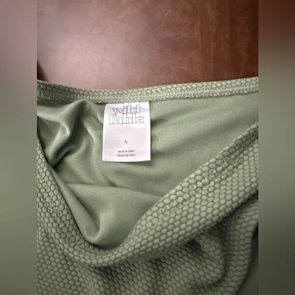 Wild Fable Women's Pique Textured High Leg CheekyHigh Waist BikiniBottom NWOT  L - Picture 5 of 9